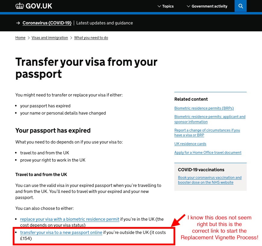 changing your visa arrival date replacement vignette